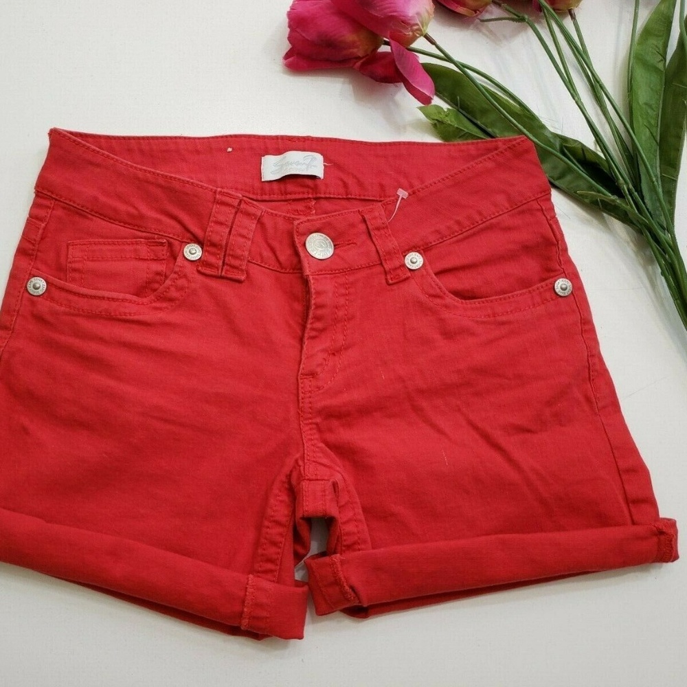 Seven 7 Woman Flat Front Folded Hem Stretch Short - Picture 6 of 8